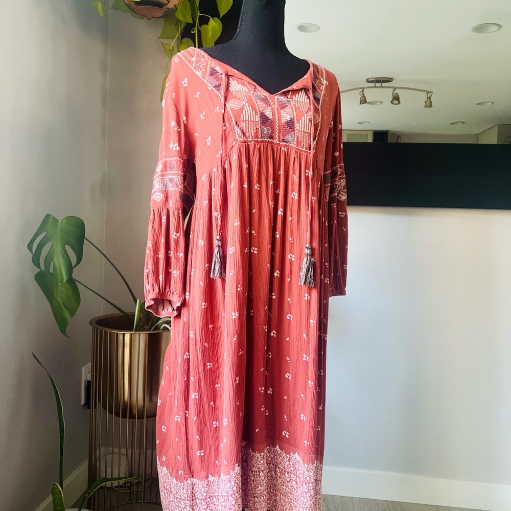 Knox Rose Bohemian Rust Colored Dress